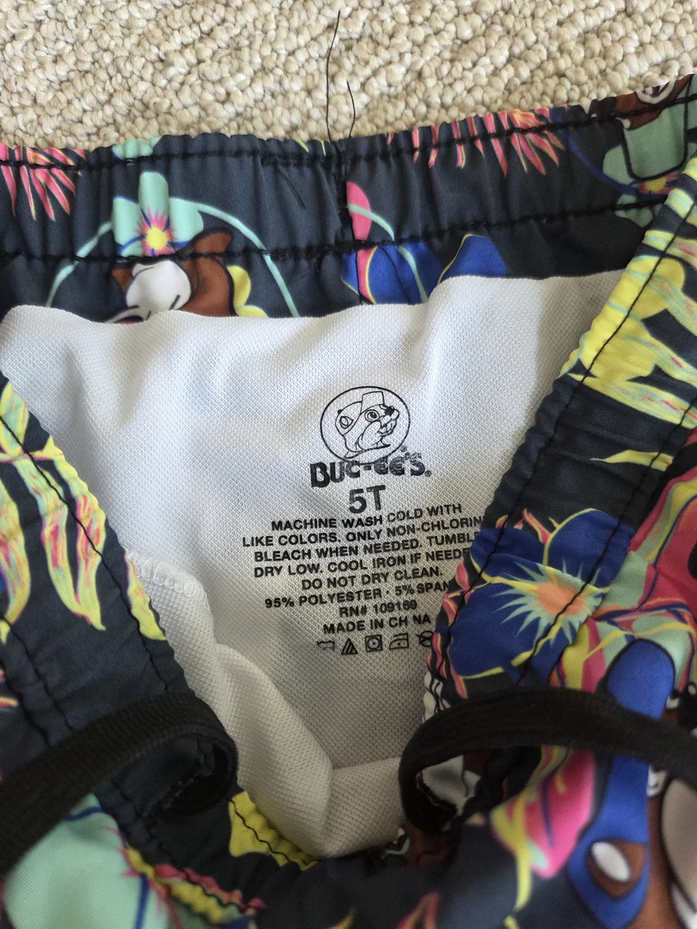 Buc-ee's Floral Tropical Swim Trunks Size 5T